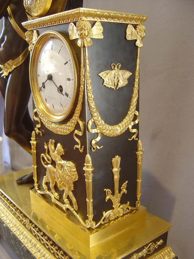 French Empire antique Apollo clock by Lepine and Rabiat.