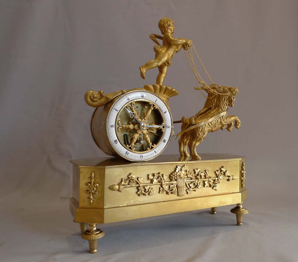 French Empire miniature ` mantel clock signed M Gentilhomme Palais Royal.