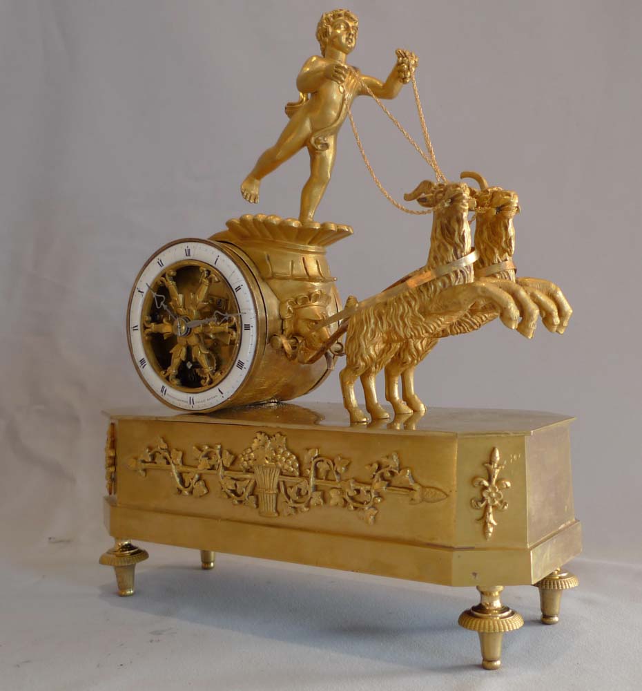 French Empire miniature ` mantel clock signed M Gentilhomme Palais Royal.