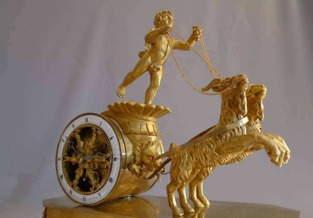 French Empire miniature ` mantel clock signed M Gentilhomme Palais Royal.