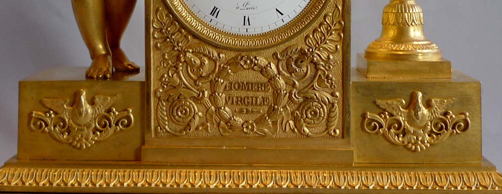 Antique French Empire mantel clock signed Picnot Pere a Paris.