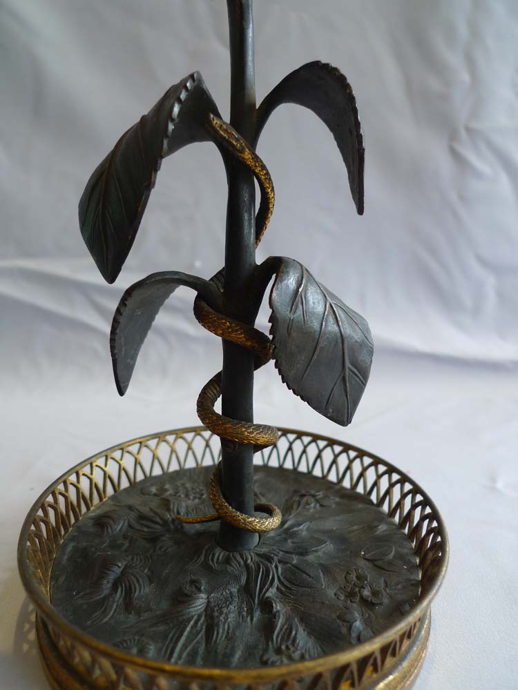 French Empire patinated bronze and ormolu Sunflower clock