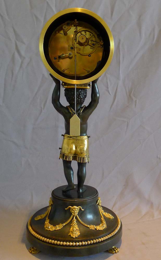 Antique French Blackamoor or  Pendule au Negre mantel clock.
