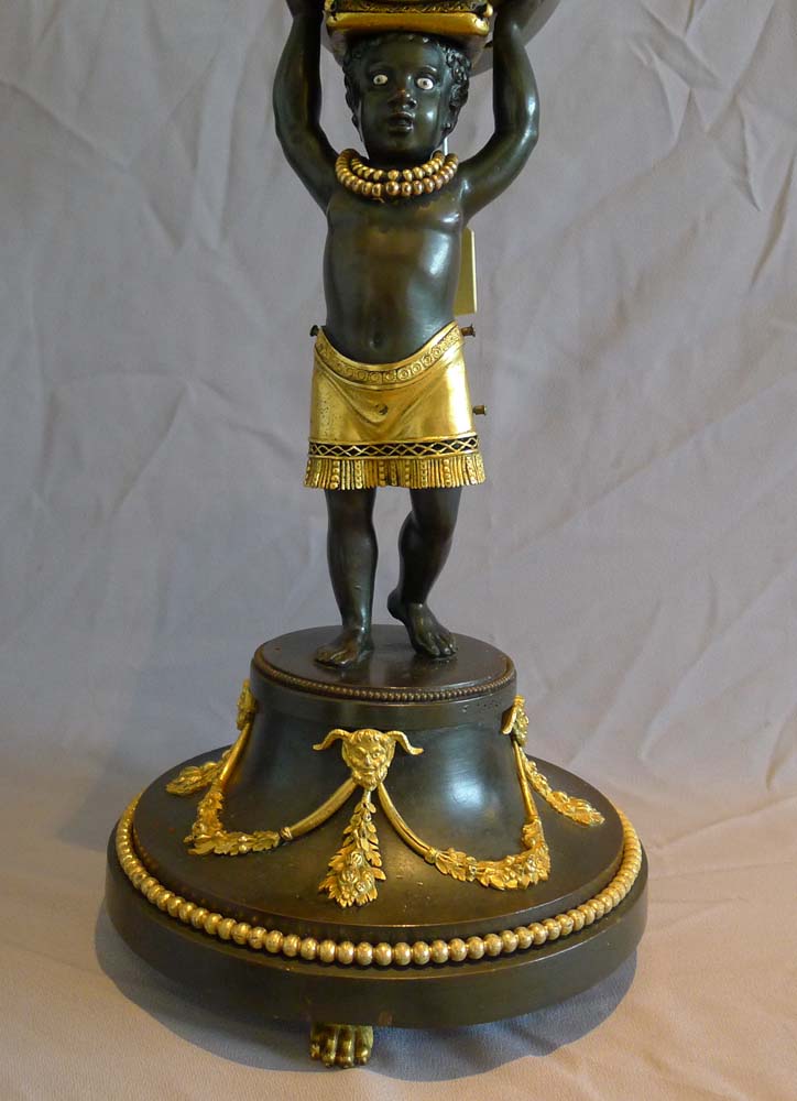 Antique French Blackamoor or  Pendule au Negre mantel clock.