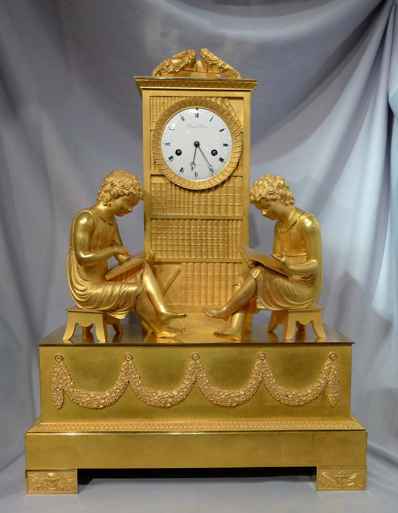 Antique French mantel clock in ormolu, Charles X period signed Picnot Pere a Paris