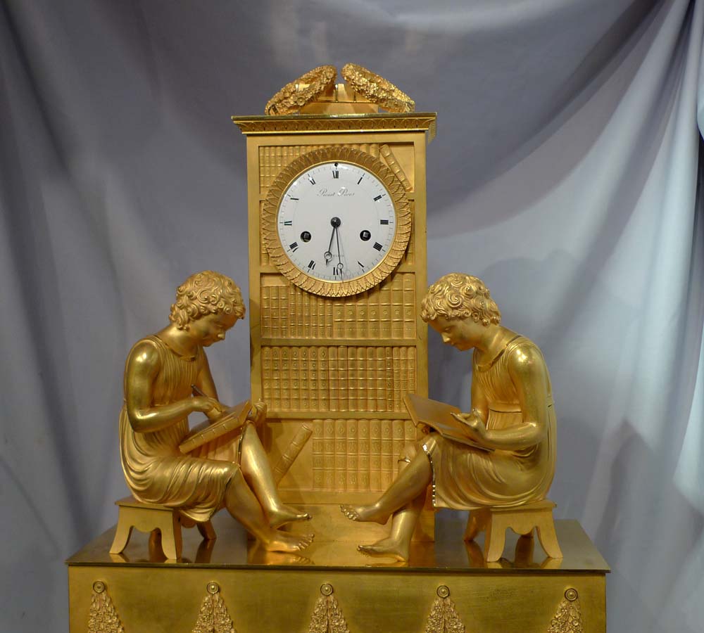 Antique French mantel clock in ormolu, Charles X period signed Picnot Pere a Paris