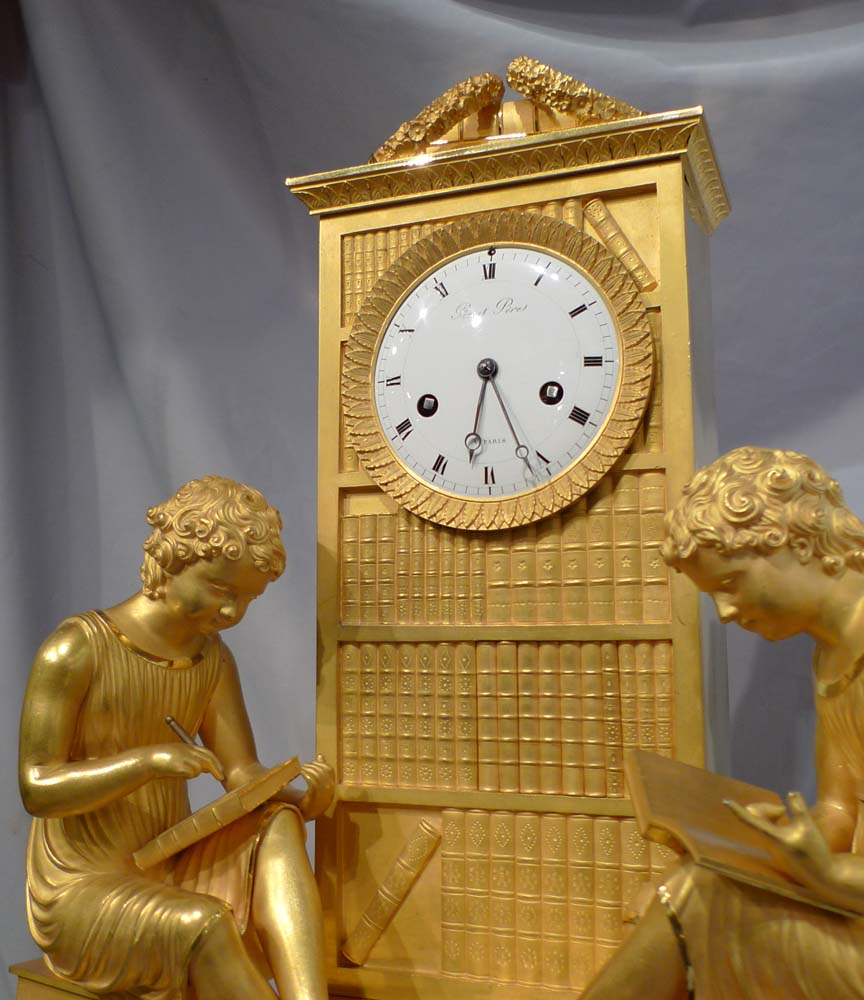 Antique French mantel clock in ormolu, Charles X period signed Picnot Pere a Paris