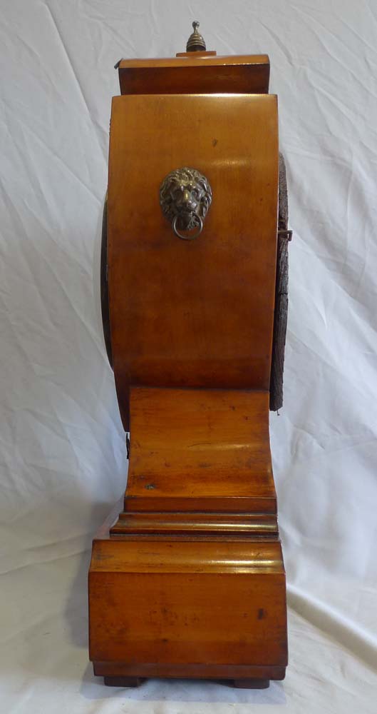 Antique Austrian Biedermier table clock in yew.