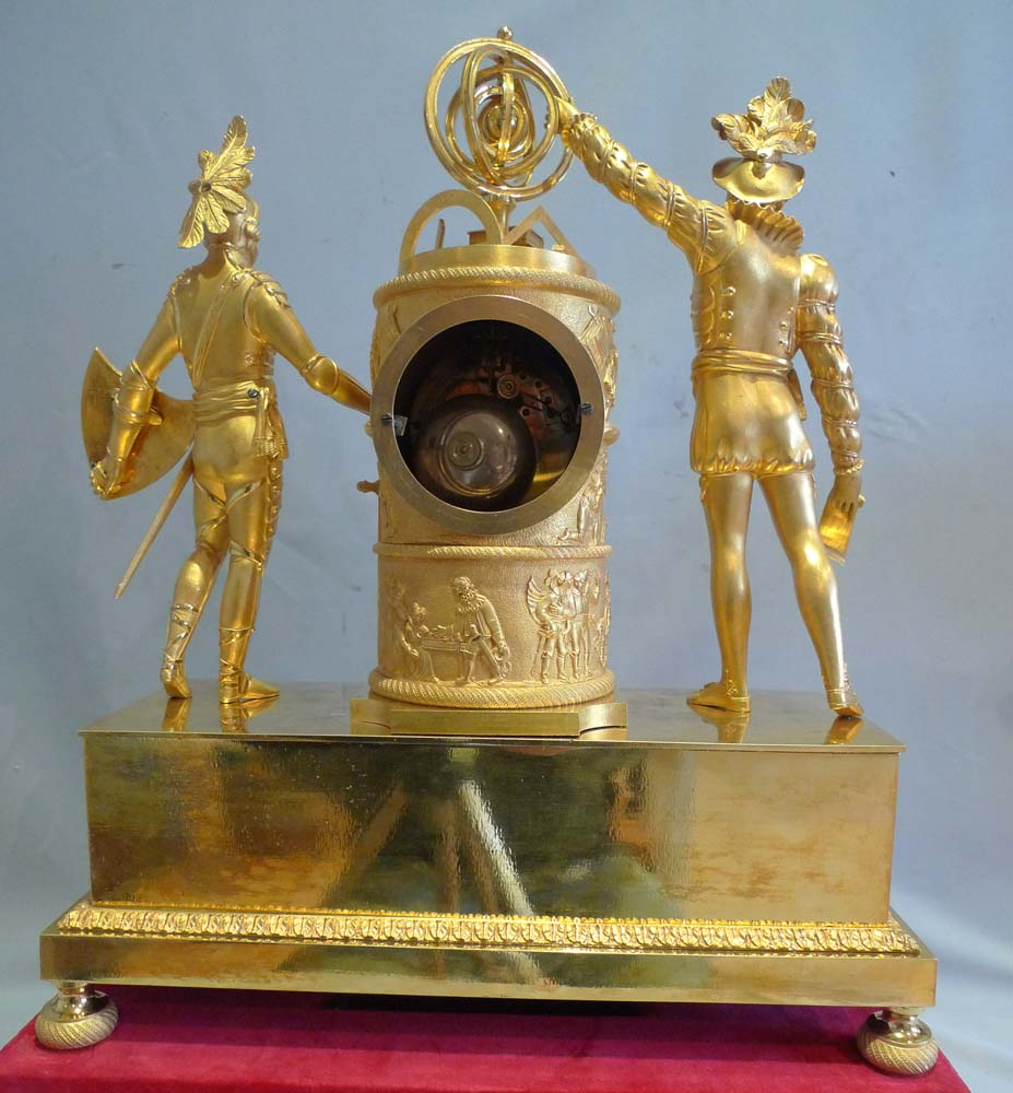 Antique  French Empire ormolu mantel clock celebrating Francois 1er France's rennaissance King.