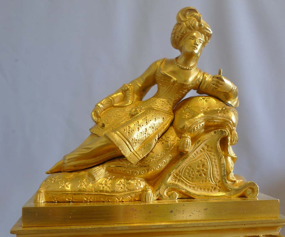 Antique French Greek Revolutiom ormolu mantel clock.