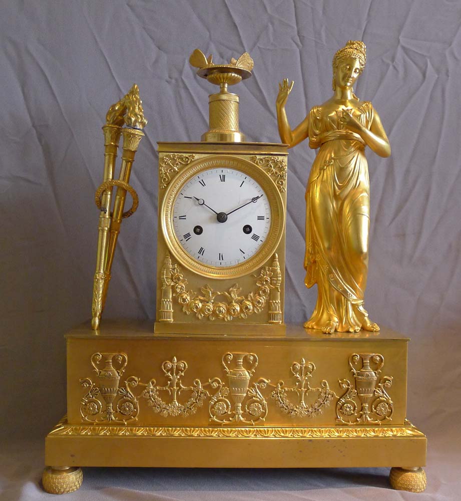 Antique French Empire ormolu Mantel clock of Venus.
