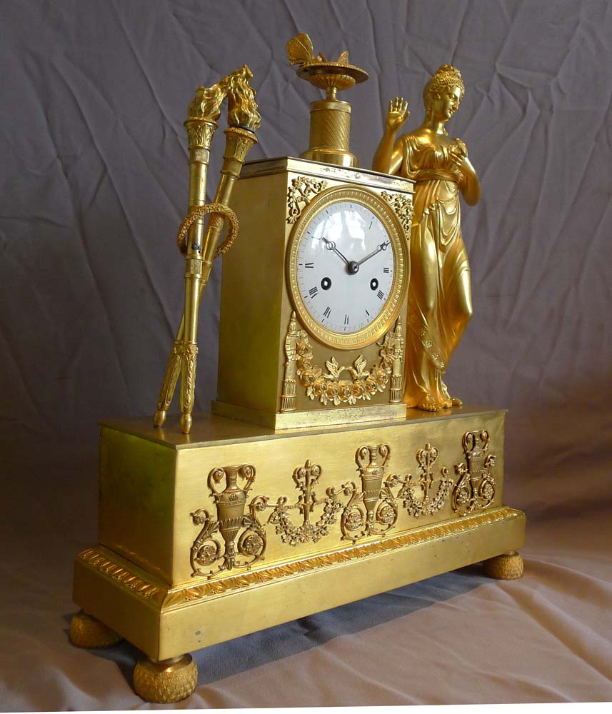 Antique French Empire ormolu Mantel clock of Venus.