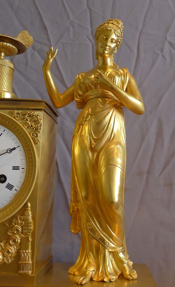 Antique French Empire ormolu Mantel clock of Venus.