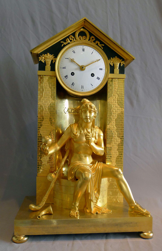 Antique French Empire clock depicting the Judgement of Paris.