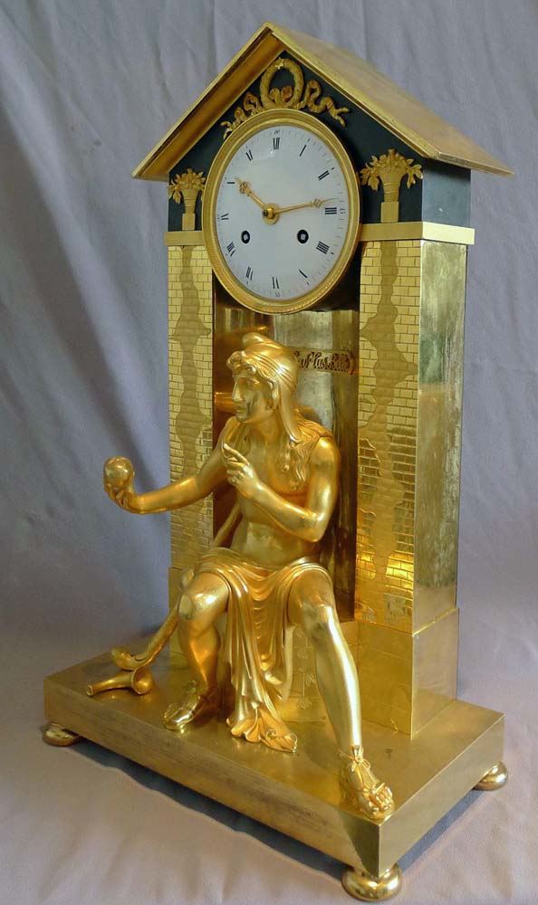 Antique French Empire clock depicting the Judgement of Paris.