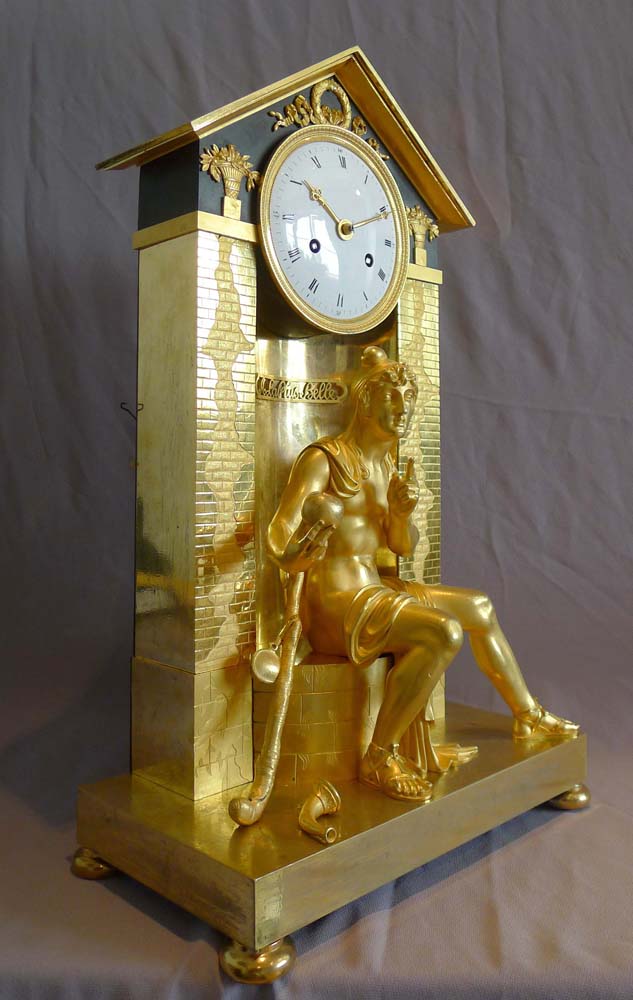 Antique French Empire clock depicting the Judgement of Paris.