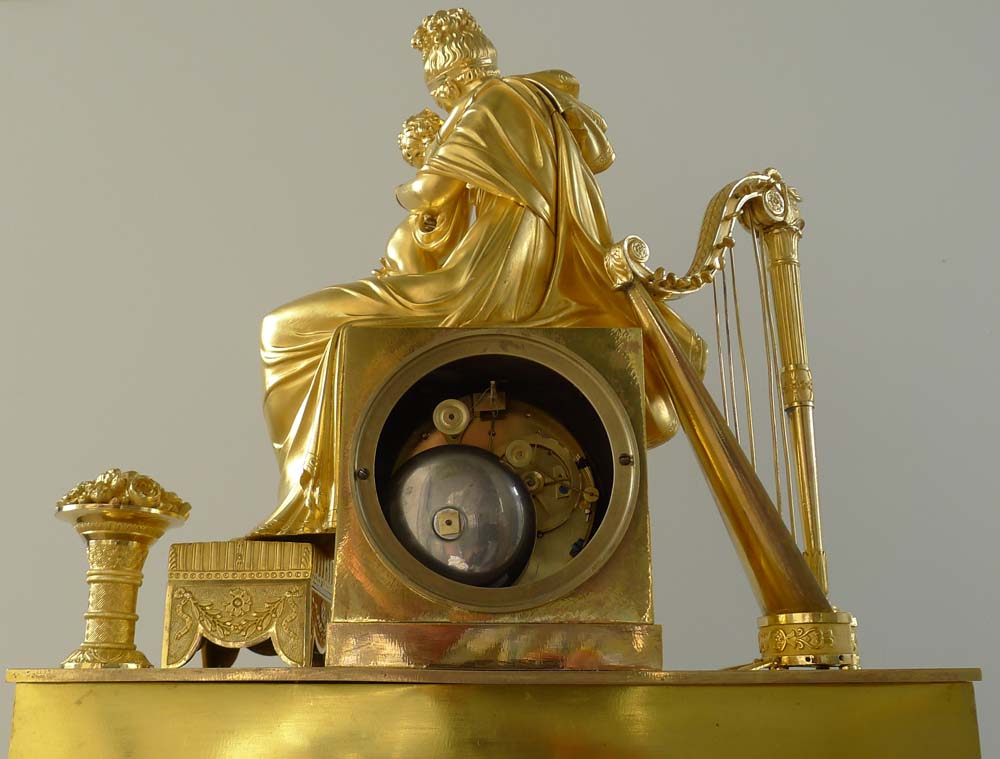 Antique French Empire ormolu clock of Empress Marie-Louise and 