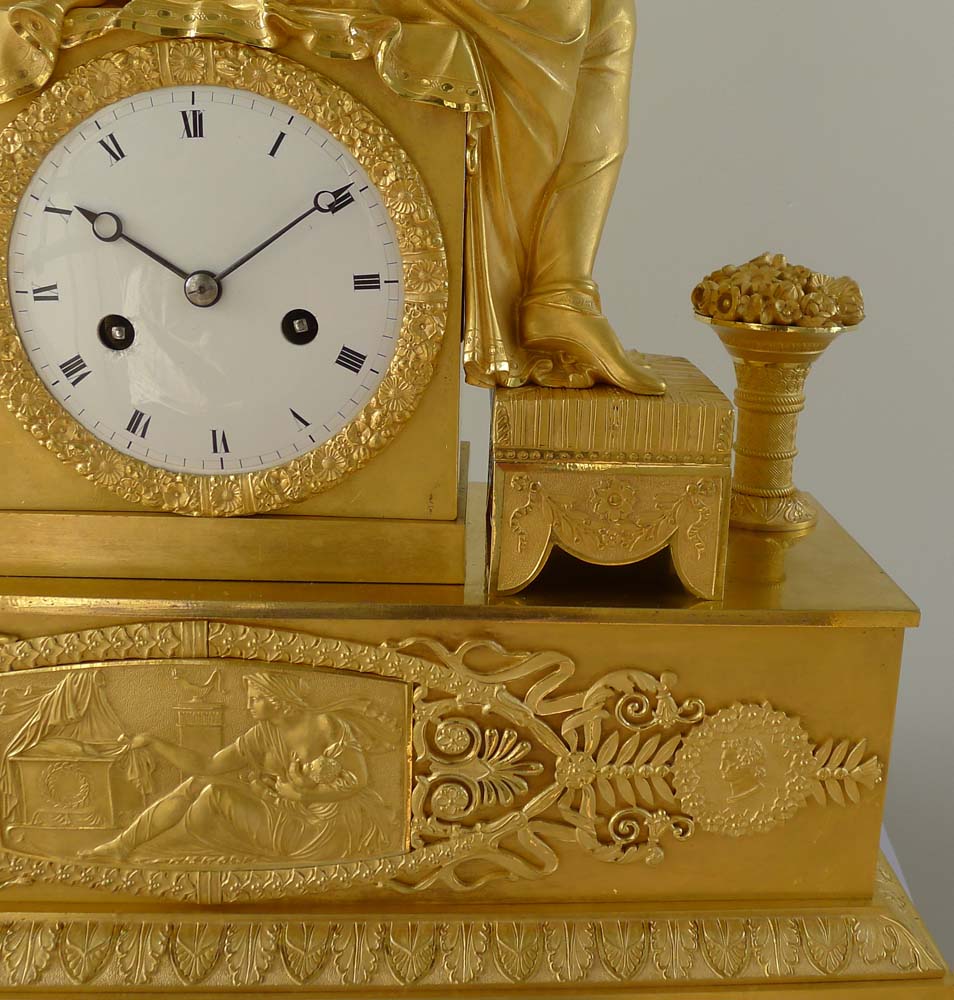 Antique French Empire ormolu clock of Empress Marie Louise and 