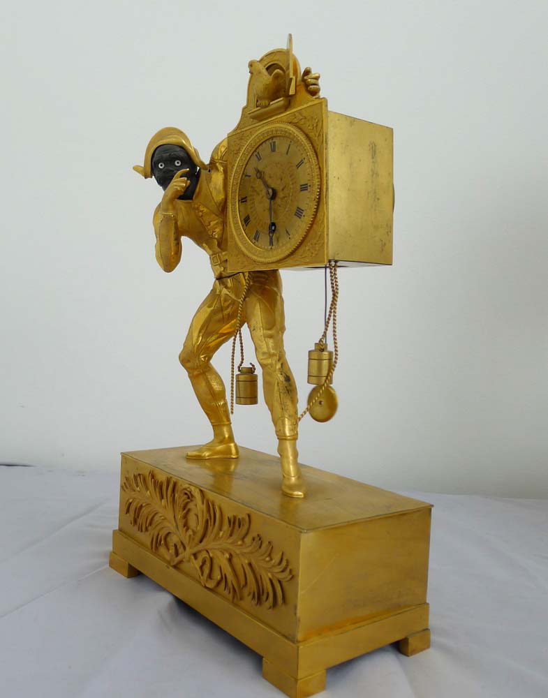 A fine Restoration or Charles X ormolu Harlequin clock.