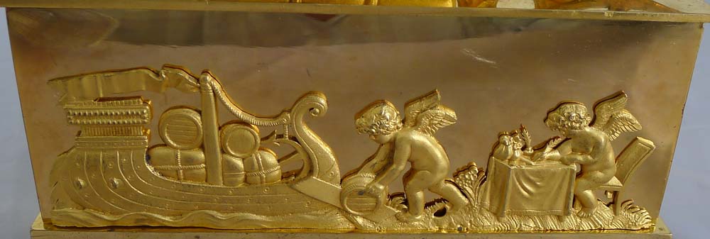 Rare early  French Empire ormolu mantel clock from the Hope and Blackamoor pendule au Negre series.