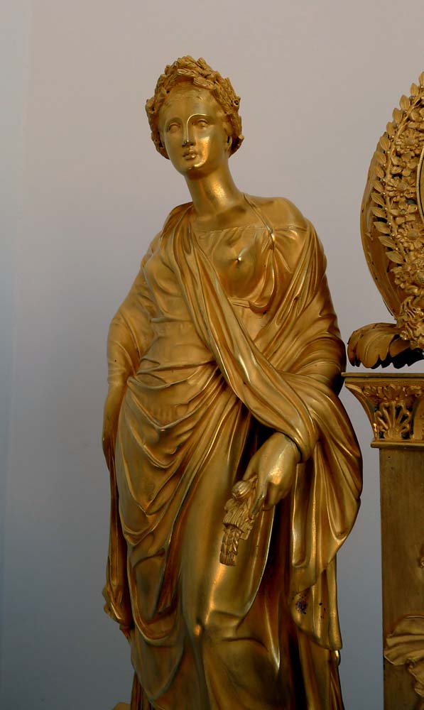 Large French Charles X period ormolu clock representing Ceres.