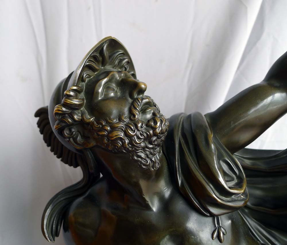 Fine and large antique Charles X mantel clock of Ajax.