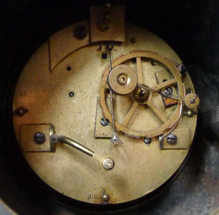 Fine and large antique Charles X mantel clock of Ajax.