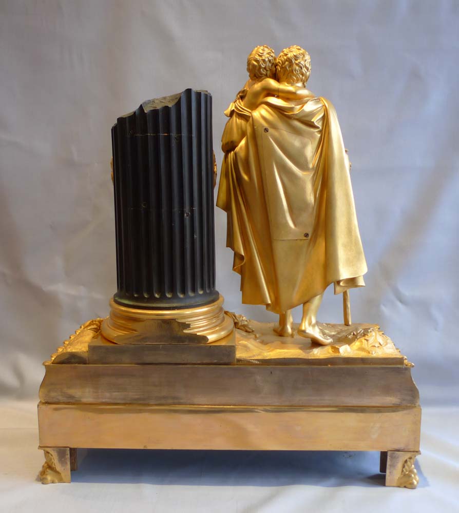 Antique ormolu mantel clock of large proportions and superb quality, Charles X period.