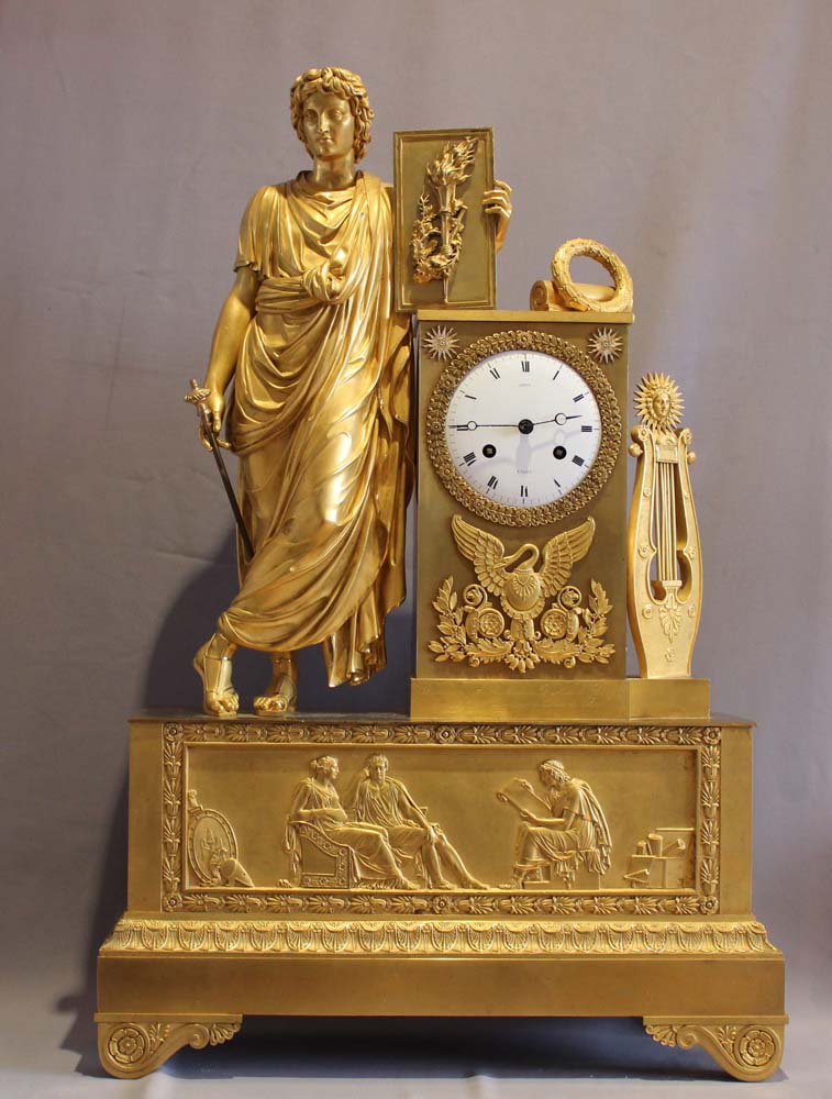 Antique and massive Royal Provenance ormolu French Empire clock in