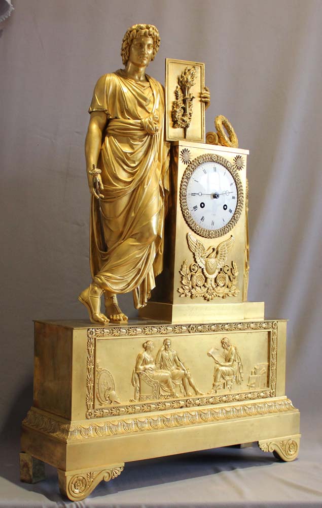 Antique and massive Royal Provenance ormolu French Empire clock in