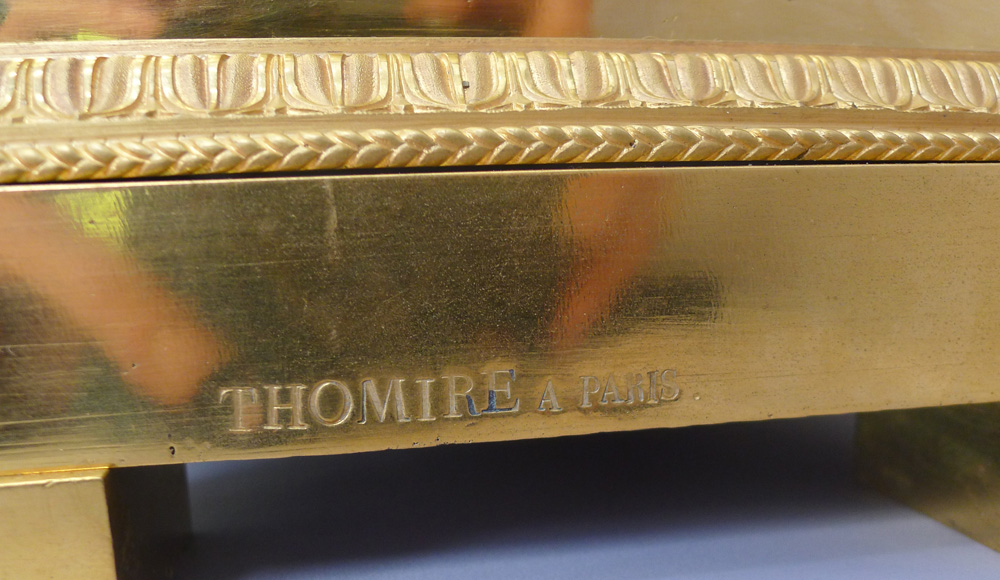Important Antique French Empire mantel clock of Hector defending Paris stamped Thomire a paris