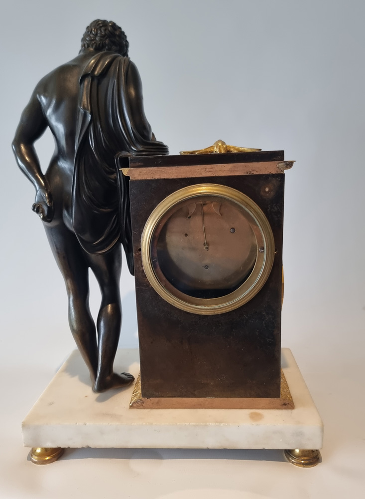 English Regency Neo Classical mantel clock of Aristaeus