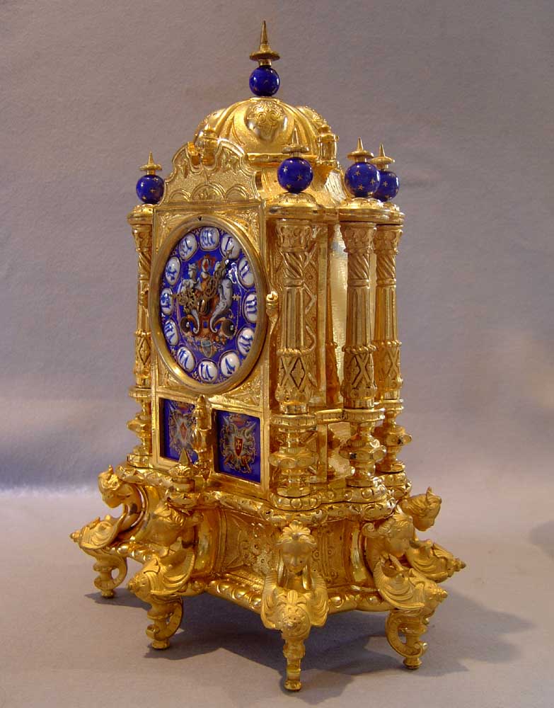 Antique French ormolu & enamel mantel clock