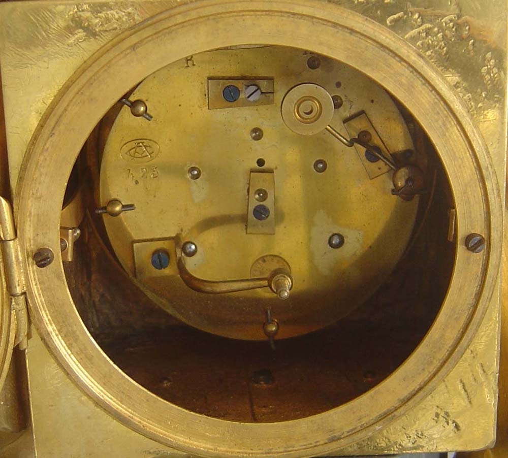 Antique French grey marble and ormolu clock in Louis XVIth style of science.