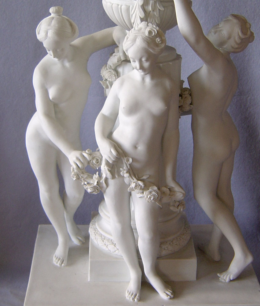 Fine antique French figural clock based upon Canova's 