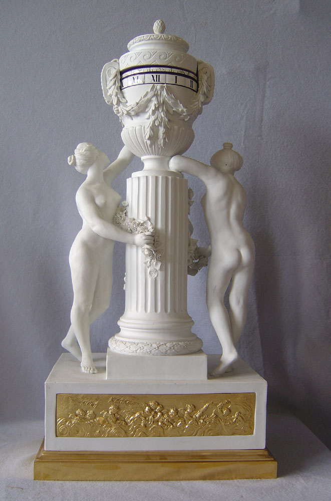Fine antique French figural clock based upon Canova's 
