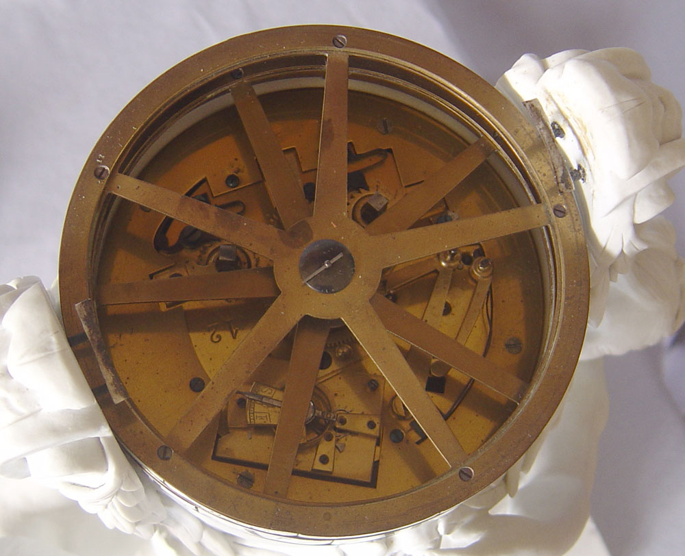 Fine antique French figural clock based upon Canova's 