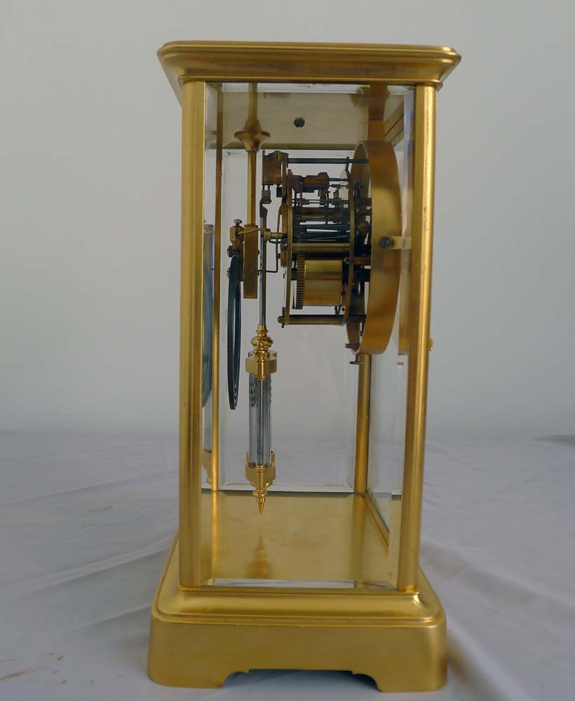French antique 4 glass clock with movement by Marti.
