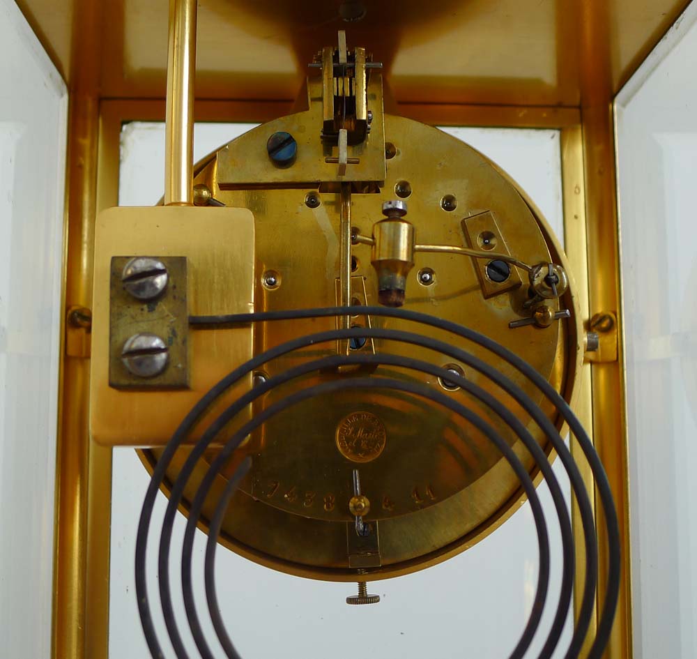 French antique 4 glass clock with movement by Marti.