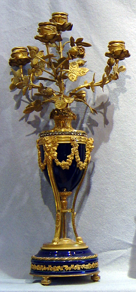 Antique French Napoleon III porcelain & ormolu Lyre Clock.