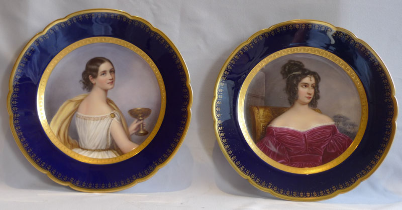 Franz Xaver Thallmaier set of 10 Munich cabinet plates after Stieler.