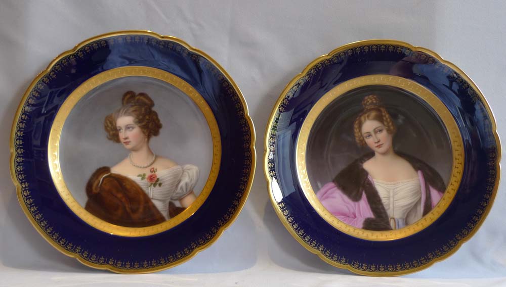 Franz Xaver Thallmaier set of 10 Munich cabinet plates after Stieler.