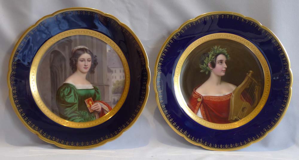 Franz Xaver Thallmaier set of 10 Munich cabinet plates after Stieler.