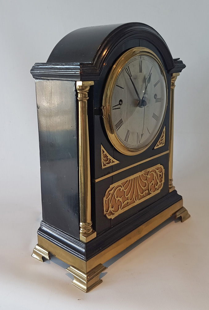 Antique English Regency striking bracket clock with centre seconds.