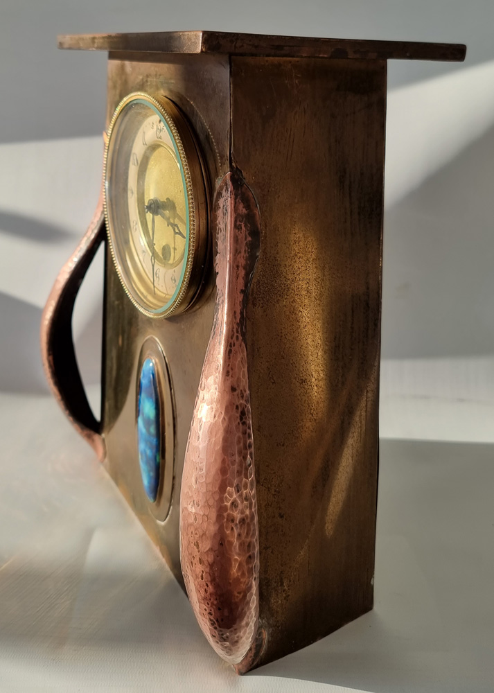Arts and Crafts Copper and brass Mantel Clock by Beldray of Bilston