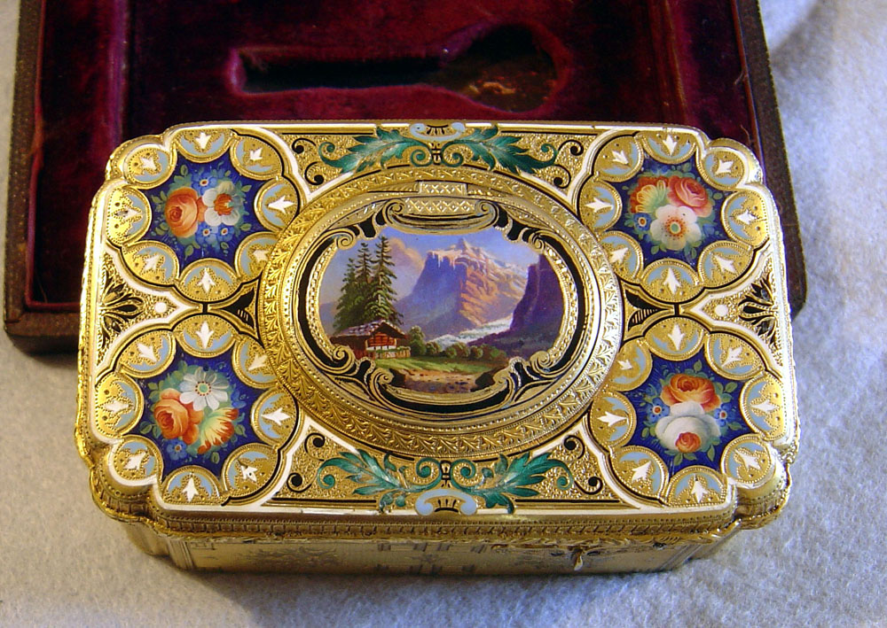 Antique Swiss Ch. Bruguier fusee singing bird box No.278 in silver gilt & enamel case.