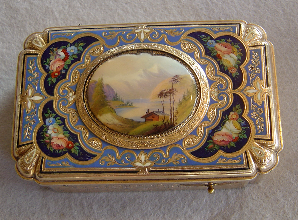Antique Swiss Ch. Bruguier fusee singing bird box No.189 in silver gilt & enamel case.