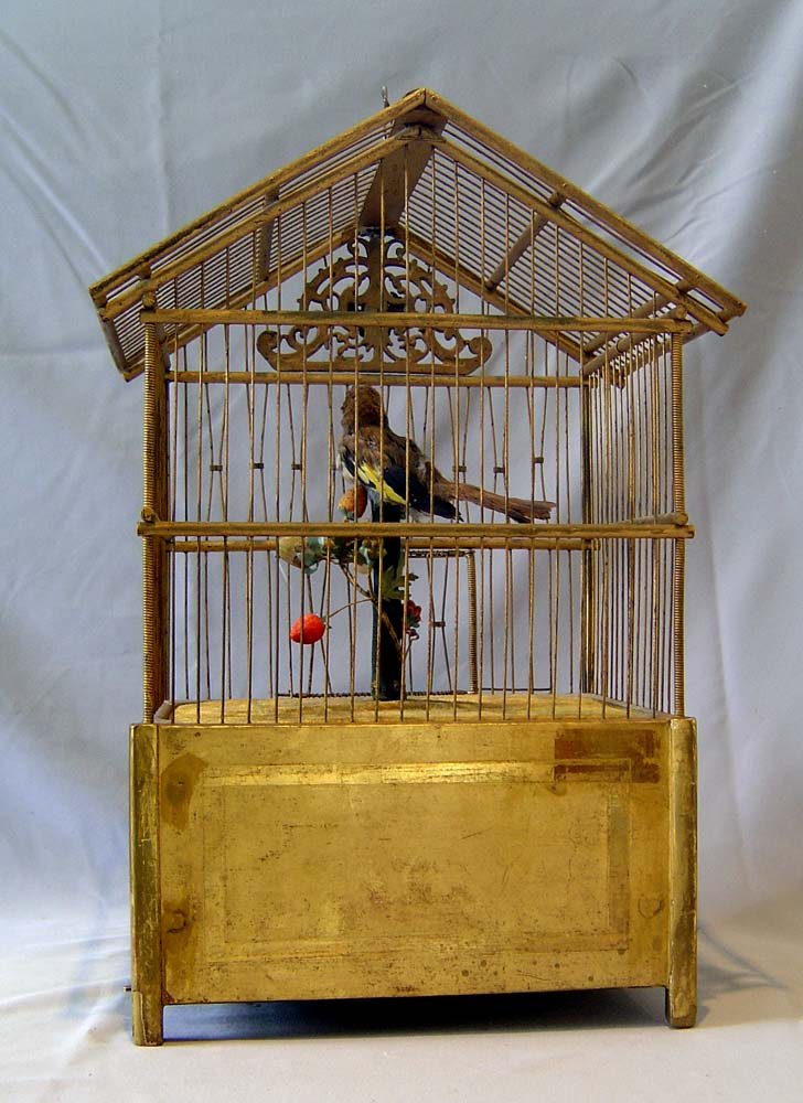 Singing bird cage signed Bontems.