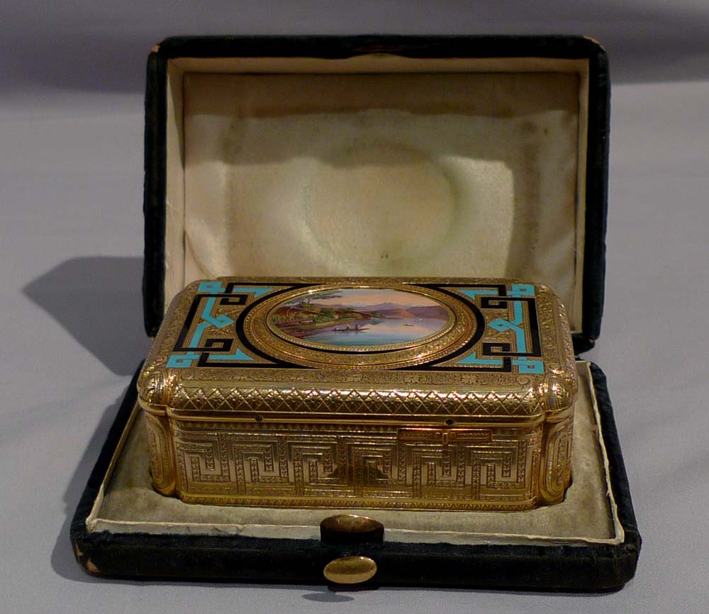 Antique singing bird box by Charles Bruguier in original box.