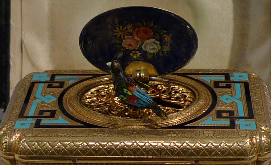 Antique singing bird box by Charles Bruguier in original box.